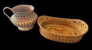 Handwoven Pine Needle Pitcher & Basket Tray