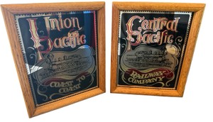 Vintage Railway Advertising Mirrors - Union & Central Pacific