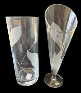 Pair of Etched Mikasa Large Vases