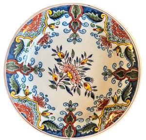 Royal Tichelaar Makkum Delft Floral Decor Wall Plate