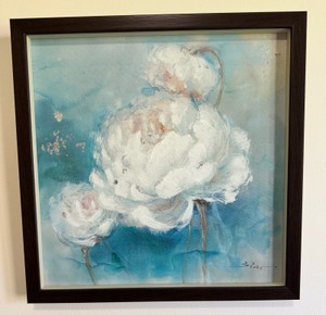 White Peonies Flower Canvas Art