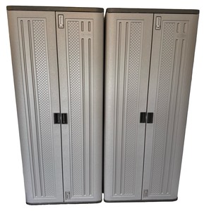 Two Suncast Plastic Cabinets