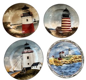 Set of 4 Collector Lighthouse Plates