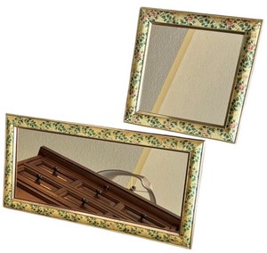 Set of Floral Framed Mirrors