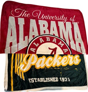 University of Alabama and Packers Throw Blankets