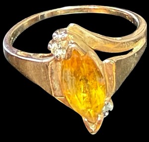 10K Yellow Citrine Ring