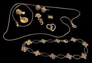 Variety of Gold Tone Jewelry