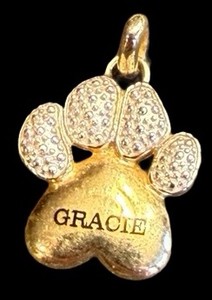 14K Gracie Paw Print Pendant