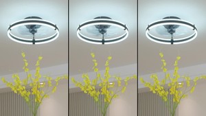 lot of 2--20 in. Dimmable LED Smart Indoor Black Modern Flush Mount Ceiling Fan with Light Kit and Remote Control Living Room
