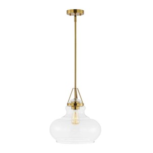 Salud 4-Watt 1-Light Clear Pendant Light with Glass Shade