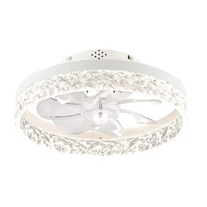 (2) HINNIXY 15.7 in. Indoor Fresh White Flush Mount Ceiling Fan with Light Kit and Remote Control