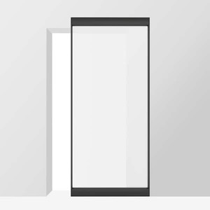 CALHOME 40 in. x 84 in. Frosted Glass Black Metal Frame Interior Sliding Barn Door with Hardware Kit Hidden Track System