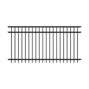 (20) Ironcraft Berkshire 4-ft H x 6-ft W Black powder-coated Aluminum Yard Spaced picket Fence panel