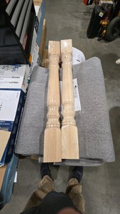 (2) AmeriCraft Legacy Tapered Cabinet Column, 3 34W x 3 34D x 35 12H, Bottom Block 6 78)