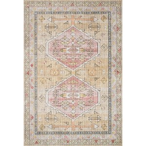 Loloi Skye GoldBlush 9 ft. x 12 ft. Printed Boho Vintage Area Rug