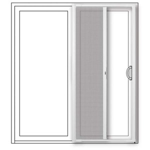 Andersen LuminAire for Sliding Patio Doors 72 in. x 80 in. Universal White Aluminum Gliding Retractable Screen Door