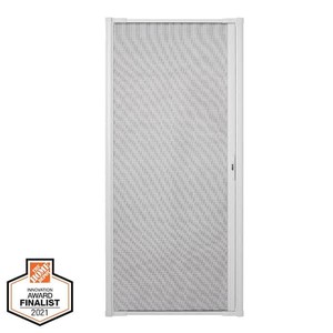 Andersen 36 in. x 80 in. LuminAire White for Single Entry Door 32 in.-36 in. Universal Handed Aluminum Retractable Screen Door