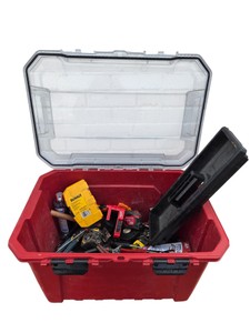 Husky Tool Box with Mixed Hand Tools, DeWalt Charger & Accessories
