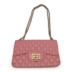 Pink Quilted Chain Strap Shoulder Bag with Gold-Tone Hardware