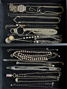 Gold and bronze necklaces