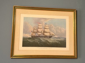 Vintage Framed print U.S. Packet Ship Pleiades
