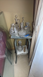 (6) Vintage cut glass decanters