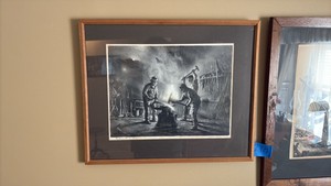 RARE John A. Noble lithograph Blacksmith & Sons 23 x 19