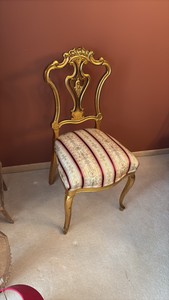 Gold painted upholstered seat chair