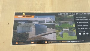 All-Steel Carport atspower 2026 Unused ATS-CP2020F