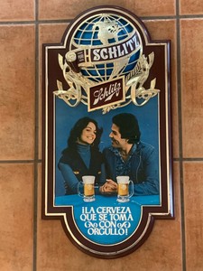 Schlitz Malt Liquor Advertising Sign with attractive 1970s Couple