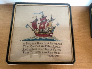 Classic Cross Stitched Sailboat with quote