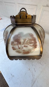 Mid Century Currier&Ives Hanging Lamp
