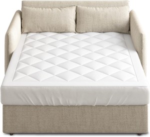 Sleep Philosophy Waterproof Sofa Bed Mattress Protector, Holden Sofa Bed Queen Mattress Pad, 3M Scotchgard, Microfiber Mattress Topper Fitted Elastic Pocket Fits Up to 8 Inch, Queen 60x72, White