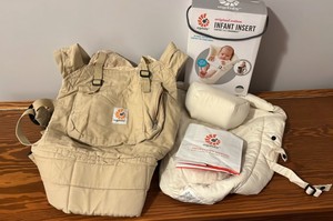 Ergobaby Baby Carrier for Newborn to Toddlers 0-48 Months (7-45 lbs) Baby Carrier with Ergonomic Support, Storage Pockets, and Sun Hood  Retail $200