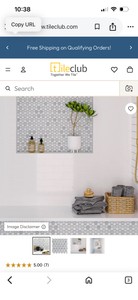 AZUL 1 HEXAGON MARBLE MOSAIC TILE POLISHED 11.8Lx11.6W  0.95 sq ft per sheet  Retail $52sheet  8 sheets in box