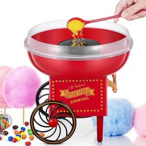 Cotton Candy Machine for Kids, Countertop Cotton Candy Maker Homemade Candy Sweets for Birthday Parties, Includes a Scoop and 10 Candy Cones, Red Vintage Retail $45.99