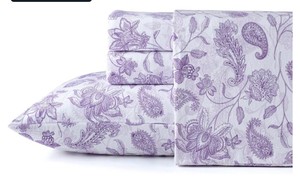 King - Pointehaven 180 GSM Brushed Cotton Flannel Sheet Sets (Paisley Court, King Sized Bed)
