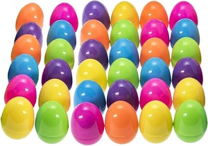 Jumbo plastic Easter Eggs - 36 count - 6 Color - 6 egg height