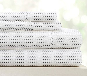 Queen - Double-Brushed Patterned Microfiber Queen Sheet Set 4 Piece  Oeko-TEX Certified Ultra Soft & Wrinkle-Free - 16 Deep Pocket Sheets - Easy Care Queen Size - Stippled Gray