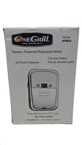OneGrill 4PM04 Battery Powered Rotisserie Motor 25 lb Capacity Open Box