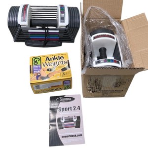 Retail value about $180$230 total Lot of 2 PowerBlock Sport 2.4 Adjustable Dumbbell With GoFit Ankle Weights