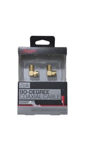 Rocketfish 2pk 90-Degree Coaxial Cable Adapters RF-G13122 Gold-Plated Brass