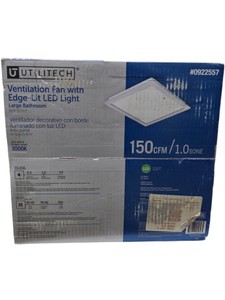 Utilitech 150 CFM Bathroom Ventilation Fan with Edge-Lit LED Light #0922557