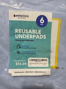 Improvia Reusable Underpads 34 x 36 Washable Waterproof Bed Pads Lot of 4