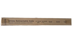 Perma Child Safety White Retractable Gate 55 x 33 Indoor Outdoor Pet Gate #8115