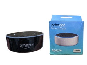 Amazon Echo Dot 2nd Gen Smart Speaker With Sandstone Fabric Case - Loose, No Cords