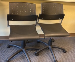 two black chairs armless  (r218)