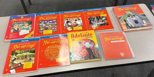 level 1 Spanish testing programs, lesson planner, and books (R214)