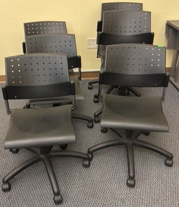 Black chairs armless six in lot  (r202)