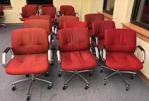 Red chairs, nine chairs and lot  (r203)